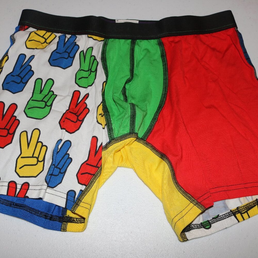 MeUndies colorful peace out men's boxer briefs size medium